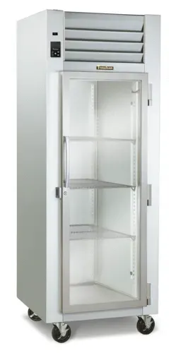 Traulsen G1100- 29.88'' 24.2 cu. ft. Top Mounted 1 Section Glass Half Door Reach-In Refrigerator