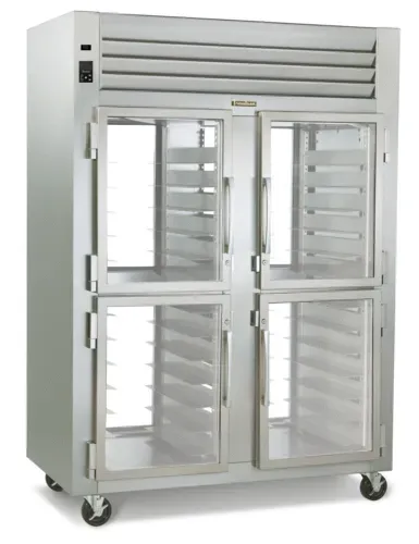 Traulsen G21005P 52.13'' 49.84 cu. ft. 2 Section Glass Half Door Pass-Thru Refrigerator