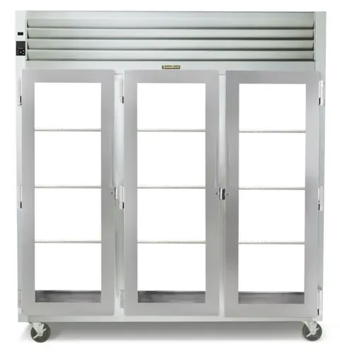 Traulsen RHT332WPUT-FHG 86.13'' 83.2 cu. ft. 3 Section Glass Half Door Pass-Thru Refrigerator