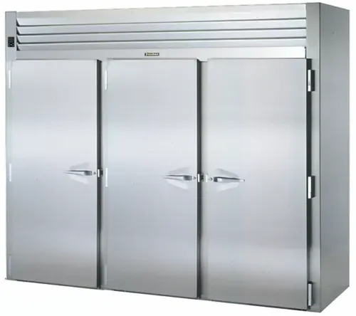 Traulsen RIH332L-FHS Spec-Line 117.5 cu. ft. 3 Section Solid Door Roll-In Heated Cabinet, Stainless Steel - 115/208 Volts, 100.5"W x 35.56"D x 83.25"H