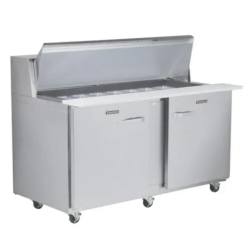 Traulsen Traulsen UPT6012-LL 60'' 2 Door Counter Height Refrigerated Sandwich / Salad Prep Table with Standard Top