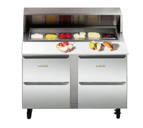 Traulsen Traulsen UPT6024-DD-SB 60'' 4 Drawer Counter Height Refrigerated Sandwich / Salad Prep Table with Mega Top