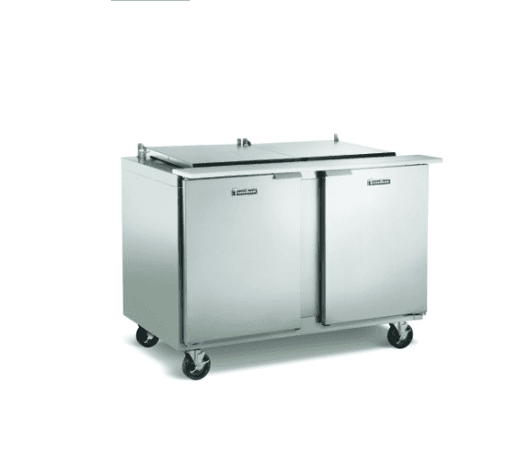 Traulsen UST7230-LR-SB Dealer's Choice Compact Prep Table Refrigerator with low profile flat cover Traulsen UST7230-LR-SB Dealer's Choice Compact Prep Table Refrigerator with low profile flat cover