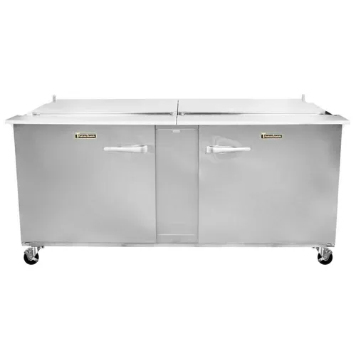 Traulsen Traulsen UST7230-RR 72'' 2 Door Counter Height Refrigerated Sandwich / Salad Prep Table with Mega Top