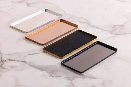 Service Ideas Service Ideas TRMEF115RG Service Ideas Modern Edge Cocktail Serving Tray