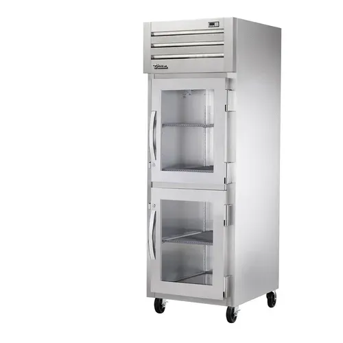 True Mfg. - General Foodservice STR1H-2HG SPEC SERIES® 1 Section 2 Glass Half Door Reach-In Heated Holding Cabinet - 31.0 cu. ft., 208/230 Volts