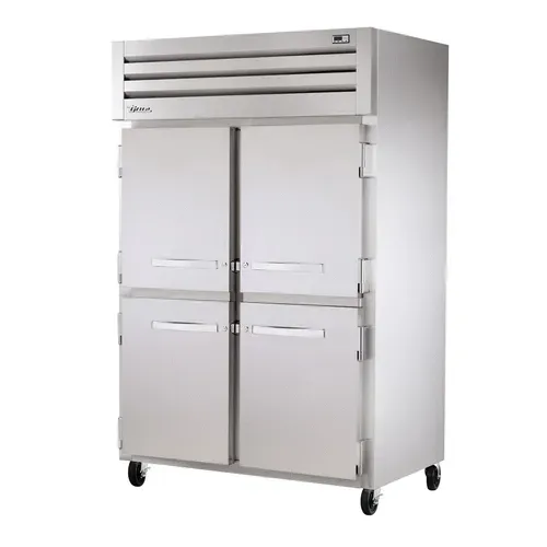 True STR2F-4HS-HC 52.63'' Top Mounted 2 Section Solid Door Reach-In Freezer