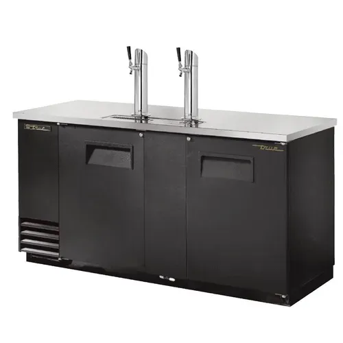 True TDD-3-HC 2 Taps 1/2 Barrel Draft Beer Cooler - Black, 3 Kegs Capacity, 115 Volts