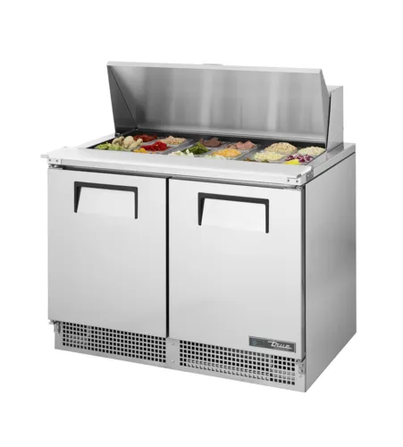 True True TFP-48-18M 48.13'' 2 Door Counter Height Mega Top Refrigerated Sandwich / Salad Prep Table