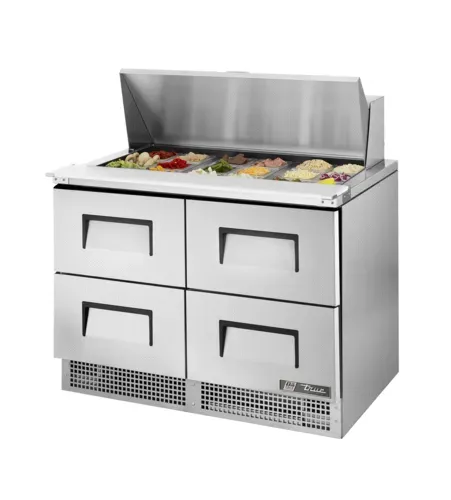 True True TFP-48-18M-D-4 48.13'' 4 Drawer Counter Height Mega Top Refrigerated Sandwich / Salad Prep Table