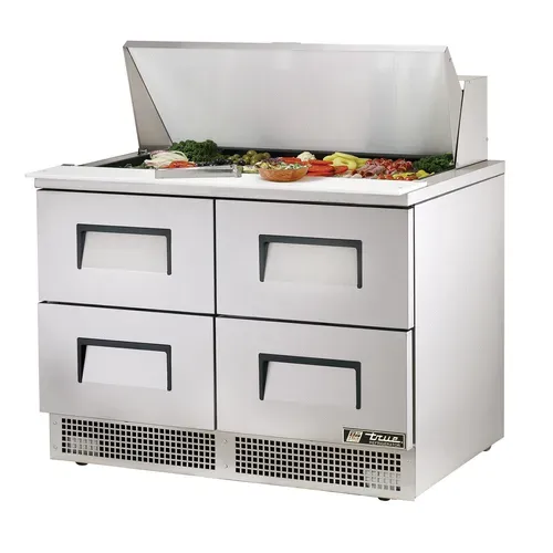 True True TFP-48-18M-D-4 48.13'' 4 Drawer Counter Height Mega Top Refrigerated Sandwich / Salad Prep Table