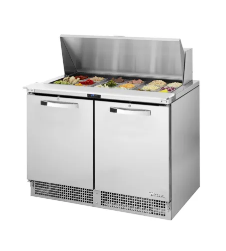 True True TFP-48-18M~SPEC3 48.13'' 1 Door 2 Drawer Counter Height Mega Top Refrigerated Sandwich / Salad Prep Table