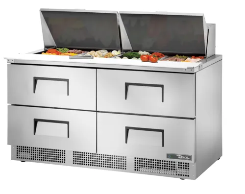 True True TFP-64-24M-D-4 64.13'' 4 Drawer Counter Height Mega Top Refrigerated Sandwich / Salad Prep Table