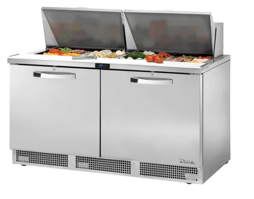 True True TFP-64-24M~SPEC3 64.13'' 1 Door 2 Drawer Counter Height Mega Top Refrigerated Sandwich / Salad Prep Table
