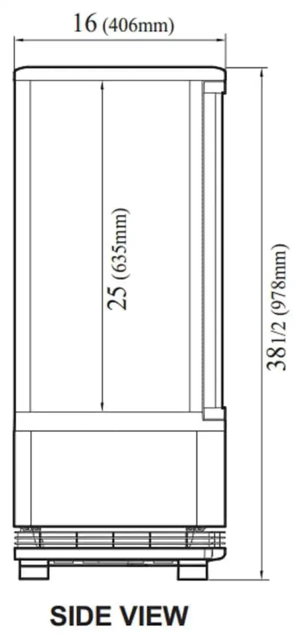 Turbo Air CRT-77-2R-N Diamond Glass Merchandiser