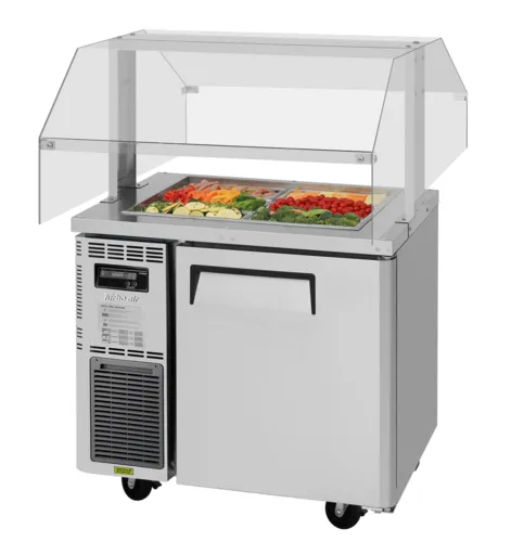 Turbo Air Turbo Air JBT-36-N 35.38'' 1 Door ADA Height Refrigerated Sandwich / Salad Prep Table with Standard Top