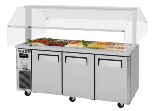 Turbo Air Turbo Air JBT-72-N 70.88'' 3 Door ADA Height Refrigerated Sandwich / Salad Prep Table with Standard Top