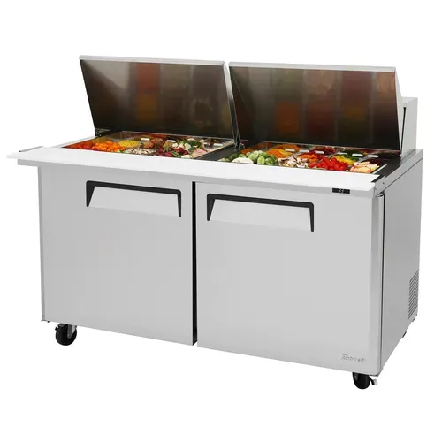 Turbo Air Turbo Air MST-60-24-N 60.25'' 2 Door Counter Height Mega Top Refrigerated Sandwich / Salad Prep Table