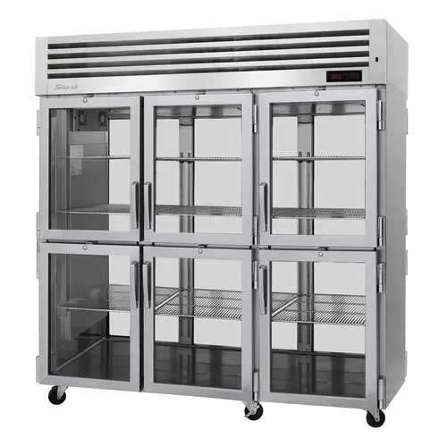 Turbo Air PRO-77-6H-G-PT 73.9 cu. ft. Glass Half Height Door 3 Section Pass-Thru Heated Cabinet