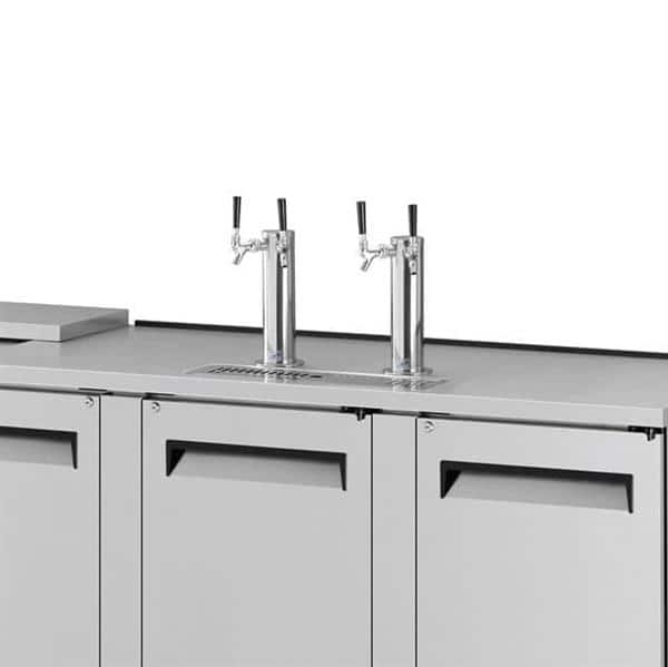 Turbo Air Turbo Air TCB-4SD-N 4 Taps 1/2 Barrel Draft Beer Cooler - Stainless Steel, 4 Kegs Capacity, 115 Volts
