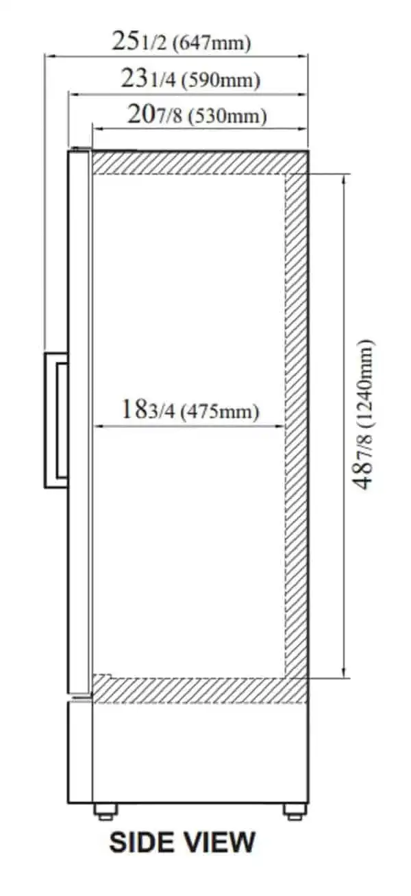 Turbo Air TGM-12SD-N6 25.75'' Black 1 Section Swing Refrigerated Glass Door Merchandiser