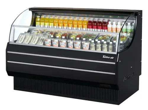 Turbo Air TOM-75SW(B)-N 75.63'' Black/White Horizontal Air Curtain Open Display Merchandiser with 3 Shelves