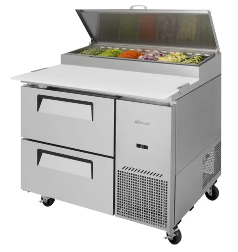 Turbo Air Turbo Air TPR-44SD-D2-N 44'' 2 Drawer Counter Height Refrigerated Pizza Prep Table