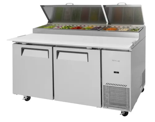 Turbo Air Turbo Air TPR-67SD-N 67'' 2 Door Counter Height Refrigerated Pizza Prep Table