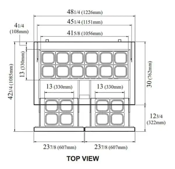 Turbo Air TST-48SD-D4-N 48.25'' 4 Drawer Counter Height Refrigerated Sandwich / Salad Prep Table with Standard Top