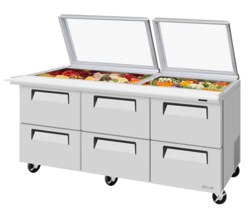 Turbo Air Turbo Air TST-72SD-30-D6-N-GL Super Deluxe Sandwich/Salad Mega Top Unit with