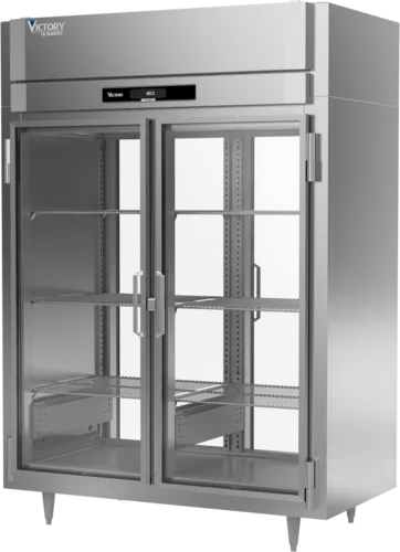 Victory Refrigeration HSA-2D-1-EW-PT-GD 55.6 cu. ft. Glass Full Height Door 2 Section Pass-Thru Heated Cabinet
