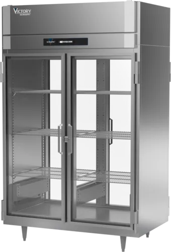 Victory Refrigeration HSA-2D-1-PT-GD 46.5 cu. ft. Glass Full Height Door 2 Section Pass-Thru Heated Cabinet