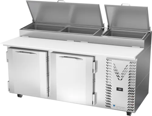 Victory Refrigeration VPP72HC 72.13'' 2 Door Refrigerated Pizza Prep Table