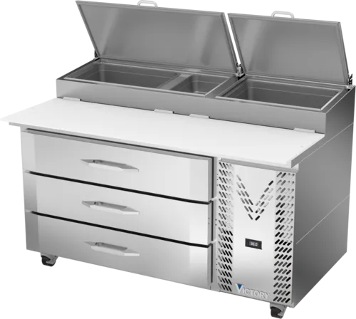 Victory Refrigeration VPPD60HC-3 60.13'' 3 Drawer Refrigerated Pizza Prep Table