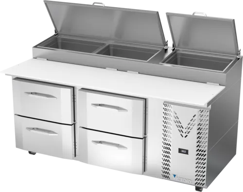 Victory Refrigeration VPPD72HC-4 72.13'' 4 Drawer Refrigerated Pizza Prep Table