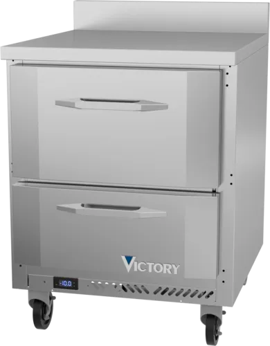 Victory Refrigeration VWFD27HC-2 27'' 2 Drawer Counter Height Worktop Freezer with Front Breathing Compressor - 5.8 cu. ft.