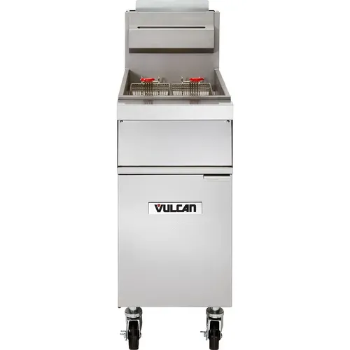 Vulcan 1GR45M 15 - 50 lb. Gas Floor Model Full Pot Fryer with Millivolt Thermostatic Controls - 120,000 BTU