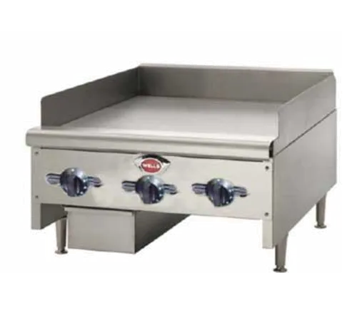 Wells HDTG-2430G 24.13'' Countertop Gas Griddle with Thermostatic Controls - 60,000 BTU