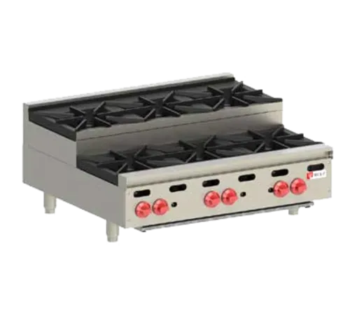 Wolf AHP636U 6 Burner Countertop Gas Hotplate / Range with Manual Controls - 180,000 BTU
