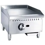 Admiral Craft BDECTG-16/NG Black Diamond 16'' Countertop Gas Griddle with Manual Controls - 30,000 BTU