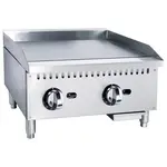 Admiral Craft BDECTG-24/NG Black Diamond 24'' Countertop Gas Griddle with Manual Controls - 60,000 BTU