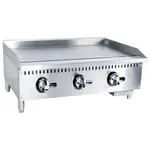 Admiral Craft BDECTG-36/NG Black Diamond 36'' Countertop Gas Griddle with Manual Controls - 90,000 BTU