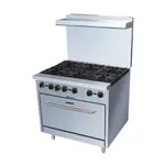 Admiral Craft BDGR-36/NG Restaurant Gas Range, with 6 Burners and Standard Oven - 208,000 BTU
