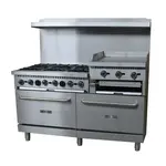 Admiral Craft BDGR-6024GB/NG Restaurant Gas Range, 60" W with 6 Burners (1) Raised 24" Griddle/Broiler and (2) Standard Ovens - 276,000 BTU