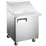 Admiral Craft GRSLM-1D 27.5'' 1 Door Refrigerated Sandwich / Salad Prep Table with