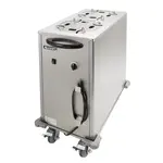 Admiral Craft LR-2 Stainless Steel Enclosed Base 2 Stack Heated Mobile Plate Dish Dispenser for 8" to 12" Dishes