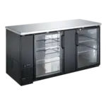 Admiral Craft USBB-6928G Black 2 Glass Door Refrigerated Back Bar Storage Cabinet, 115 Volts