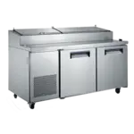 Admiral Craft USPZ-2D 71'' 2 Door Counter Height Refrigerated Pizza Prep Table