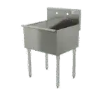 Advance Tabco 6-81-18-X Commercial Sink, (1) One Compartment, 16 Gauge Galvanized Steel Construction with Galvanized Steel Legs and without Drainboard - 18" W