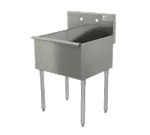 Advance Tabco 6-81-18-X Square Corner Kitchen Sink, (1) One Compartment, 16 Gauge Galvanized Steel Construction with Galvanized Steel Legs and without Drainboard - 18" W